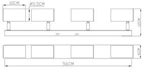 Spot ROBBY 4xGU10/35W/230V neagră/alamă Globo 57911-4M