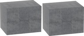 HOMCOM Set de 2 Noptiere Suspendate cu 2 Sertare, 40x29x30 cm, Gri | Aosom Romania