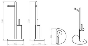 Suport de hârtie igienică și perie de toaletă Gedy HIBISCUS crom lucios