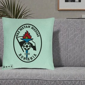 Perna Personalizata Gaz Metan Medias 1945 Fotbal, 40x40 cm, Verde Menta, Husa Detasabila, Perna Inclusa, BEKZ®