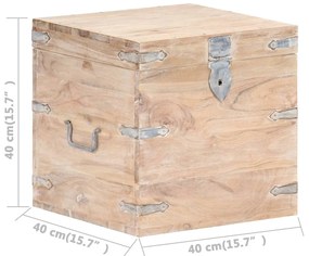 Cufar, 40x40x40 cm, lemn masiv de acacia 1, Maro deschis, 40 x 40 x 40 cm