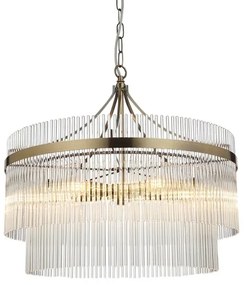 Endon 99166 - Candelabru MARIETTA cu lanț, 5xE14/7W/230V, alamă/sticlă clară