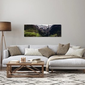 Tablou - Valea la poalele munților (cu ceas) (90x30 cm)