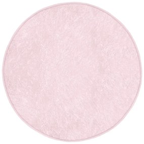 Covor rotund roz deschis lavabil adecvat și pentru aspiratoare robot ø 120 cm Comfort – Mila Home