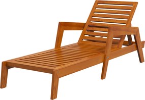 Outsunny Șezlong pentru grădină din lemn, lemn masiv, 66 cm x 190 cm x 73,5 cm, Portocaliu | Aosom Romania