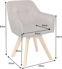Set de 2 scaune pivotante Loft, Lemn, Microfibra, Maro antic A-42389 VC