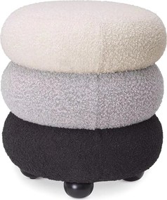 Taburete elegant design LUX Tulum, Boucle cream/ grey/ black