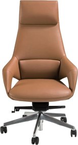 Scaun de birou modern piele sintetica si furnir de nuc Brown