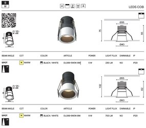 Mini Spot LED incastrabil design tehnic Minor D-4cm