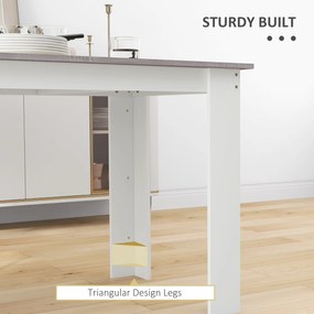 HOMCOM Masă Modernă de Dining pentru 4-6 Persoane 120x69x75 cm Gri și Alb | Aosom Romania