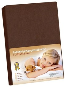 Cearceaf jersey cu elastan, maro, 200 x 220 cm