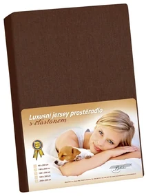 Cearceaf jersey cu elastan, maro, 200 x 220 cm