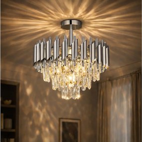 Brilagi - Lustră aplicată ECLIPSE, 5 x E14, 10W, 230V, Ø 38 cm, argintie