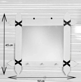 Oglinda cu agatatori Roma Homs Alb 47 X 57 X 7, lemn stratificat
