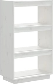 vidaXL Bibliotecă/Separator cameră alb 60x35x103 cm lemn masiv de pin