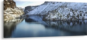 Tablou - peisaj de iarnă cu lac (120x50 cm)