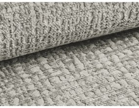 Pat dublu tapițat gri deschis cu spațiu de depozitare cu grilă 180x200 cm Noho - Makamii