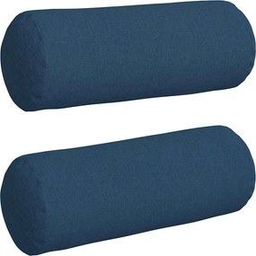 vidaXL Perne Bolster 2 pcs albastru Ø 25 x 70 cm țesătură
