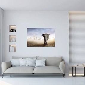 Tablou - Elefanți în oraș (90x60 cm)