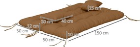 Outsunny Set de 4 perne de șezut, 150x50 cm repelent la apă perne de scaun cu benzi de prindere, 10 cm grosime bronz | Aosom Romania