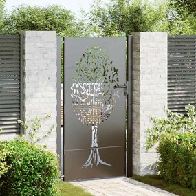 vidaXL Poartă de grădină Negru 105 x 175 cm Oțel vopsit în pulbere