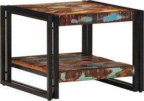 vidaXL Masuta de cafea multicolora 50x50x38 cm lemn masiv recuperat