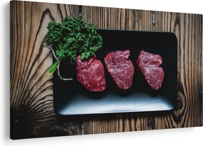 Tablou cu carne pe farfurie (90x60 cm)