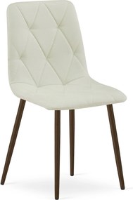 Scaun Bucatarie/Dining Fido Picioare Finisaj Lemn Culoare Nuc, Textil Bej