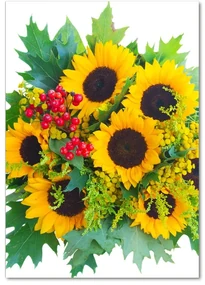 Imagine de sticlă buchet de floarea-soarelui