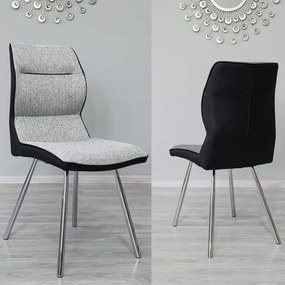 Scaun de bucatarie Lisa, 2 buc, gri-negru