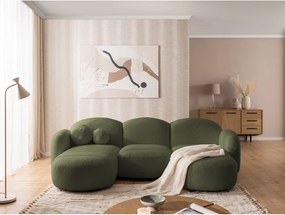 Colțar verde cu tapițerie din țesătură bouclé (în formă de "U") Orbit – Ropez