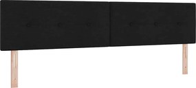 vidaXL Tăblie LED cu benzi LED cu headboard Negru 200 cm țesătură