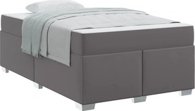 vidaXL Cadru de pat cu saltea Gri 120 x 190 cm țesătură