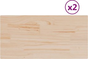 vidaXL Blaturi masă 2 buc. 80x40x2,5 cm dreptunghiulare lemn masiv pin