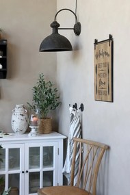 Aplica de perete din metal, finisaj negru antichizat, H42 cm, Factory