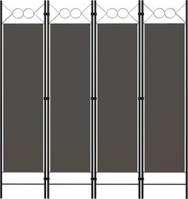 vidaXL Paravan de cameră cu 4 panouri, antracit, 160x180 cm