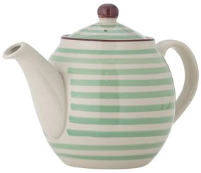 Ceainic din gresie ceramică Bloomingville Patrizia, 1,2 l, alb-verde