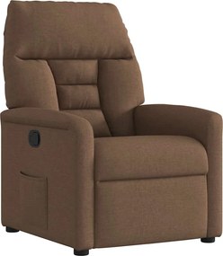 vidaXL Fotoliu rabatabil, maro, material textil