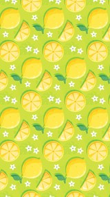 Prosop plaja LEMONS 100x180 cm verde, 100% microfibra