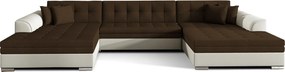 Coltar extensibil 5 locuri, ELTAP, Vento, 359x165x87 cm, lemn/poliester, maro/bej