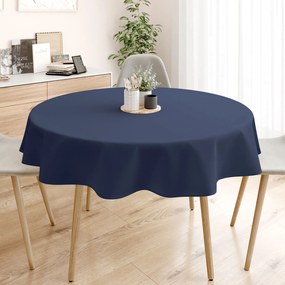 Goldea față de masă loneta - albastru-indigo - rotundă Ø 100 cm