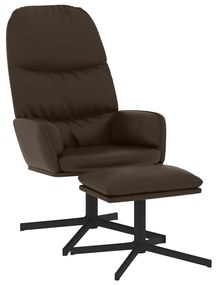 3097410 vidaXL Scaun de relaxare cu taburet, maro, piele ecologică