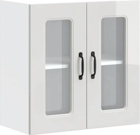 vidaXL Dulap bucătărie cu ușă sticlă Kalmar lemn prelucrat alb lucios