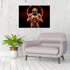 Tablou pe sticlă - Jucător de fotbal american (70x50 cm)