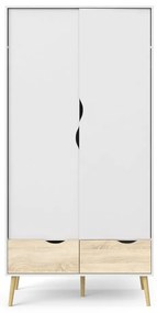 Șifonier Tvilum Oslo, 99x200 cm, alb-natural