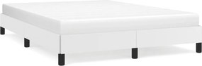 vidaXL Cadru de pat, alb, 140x200 cm, piele ecologică