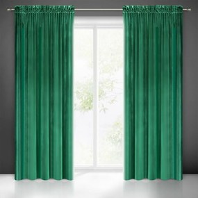 Perdea frumoasă din catifea de un verde intens, pe o bandă de pliere Lungime: 270 cm