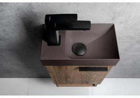 Chiuvetă mică pentru WC maro închis din beton 31x17 cm Piccolino – Sapho