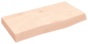 363526 vidaXL Poliță de perete, 60x30x(2-6) cm, lemn masiv de stejar netratat