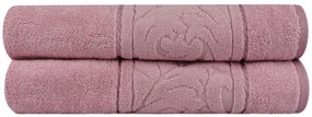 Set 2 Prosoape de Baie Sultan, 70x140 cm, 100% Bumbac, 560 gsm, Roz